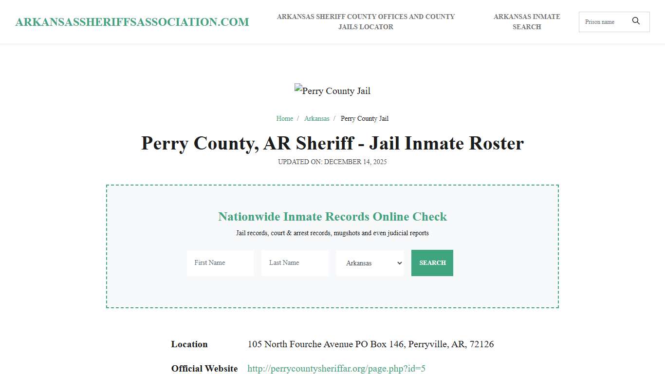Perry County, AR Sheriff - Jail Inmate Roster